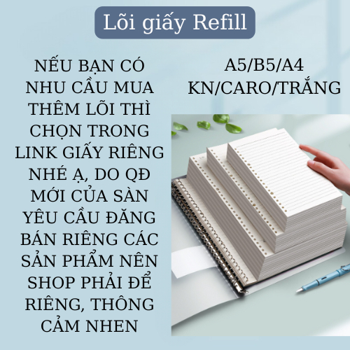 Vở Còng, Sổ Còng B5 A5 Chữ Lets Go MESO - Sổ Còng Tháo Được Giấy, Không Đau Tay, Sổ Klong Thiết Kế Khuyết Còng