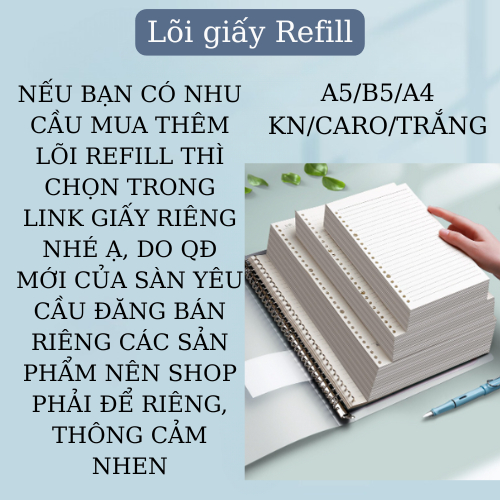 Sổ Còng Nhựa, Bìa Còng A5 B5 Tranh Monet  MESO - Sổ Còng Thay Được Giấy, Lõi giấy Refill Sổ Còng