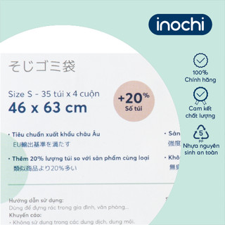 Lô túi rác màu tiện dụng Inochi Soji 4 cuộn – dẻo dai, khó rách, không mùi, thân thiện môi trường