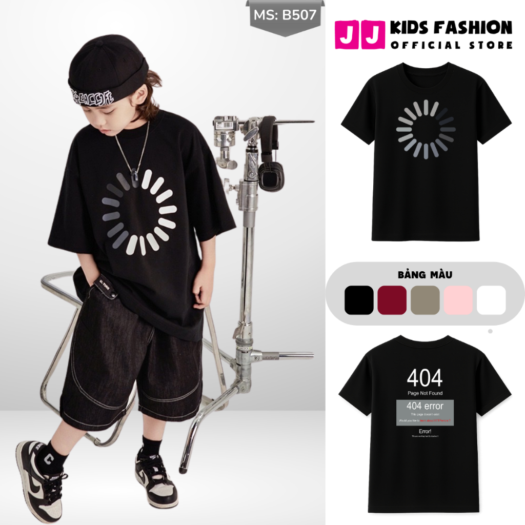 Áo Thun Ngắn Tay Mùa Hè Cho Bé Trai, Bé Gái In Hình Năng Động, Cổ Tròn B507 | JJ Kids Fashion