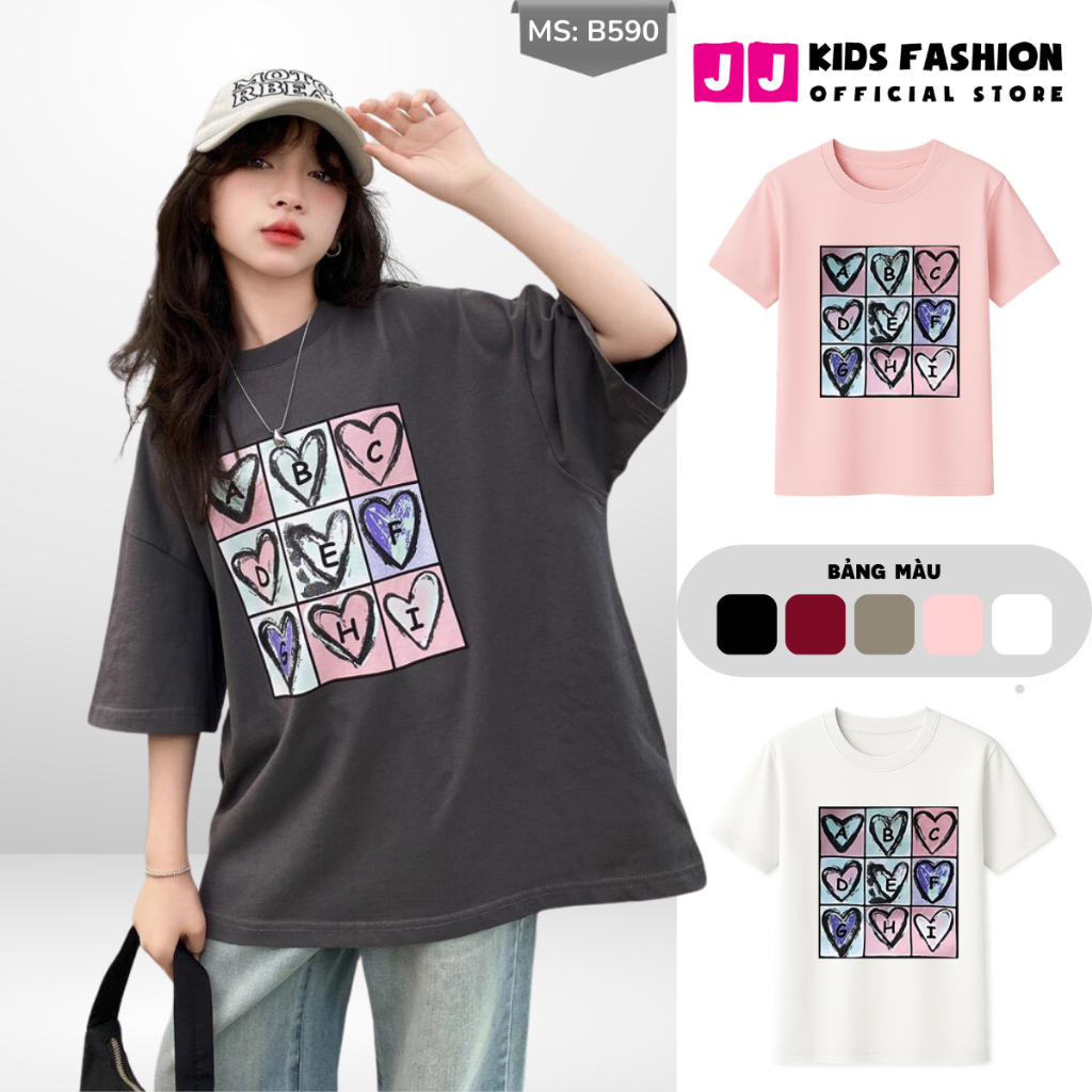 Áo Thun Ngắn Tay Cho Bé Trai, Bé Gái In Hình Năng Động, Cổ Tròn | JJ Kids Fashion