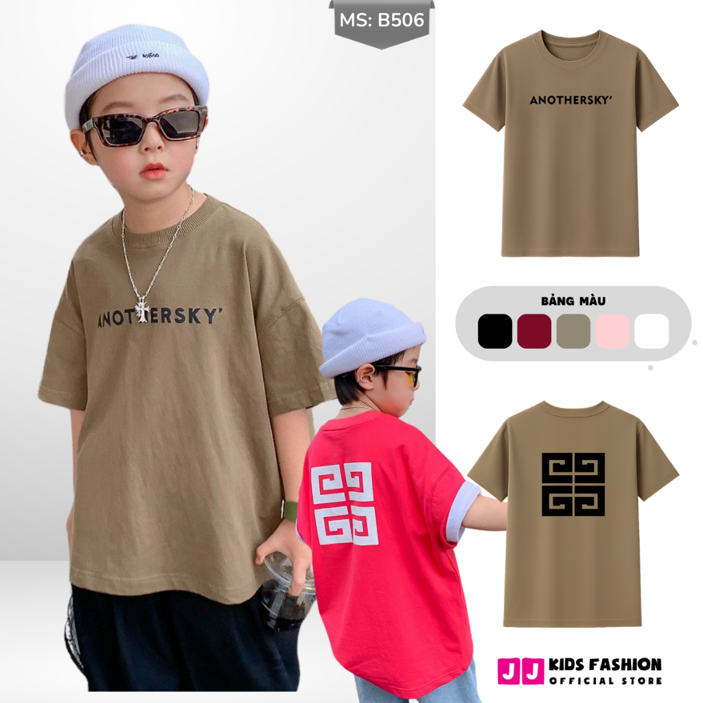 Áo Thun Ngắn Tay Mùa Hè Cho Bé Trai, Bé Gái In Hình Năng Động, Cổ Tròn B506 | JJ Kids Fashion