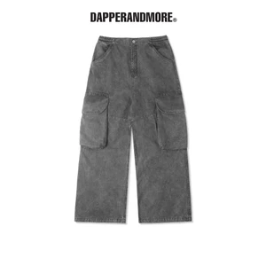Quần Kaki Ống Rộng DAPPERANDMORE "BIG POCKET CARGO PANTS WASHED" Phối 4 Túi Hộp - Xám