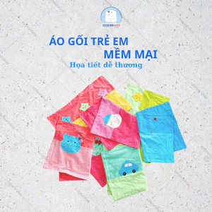 Áo Gối Cho Bé Vải Cotton Kara Có Nhiều Kích Thước Size Họa Tiết Đáng Yêu Vải Xốp