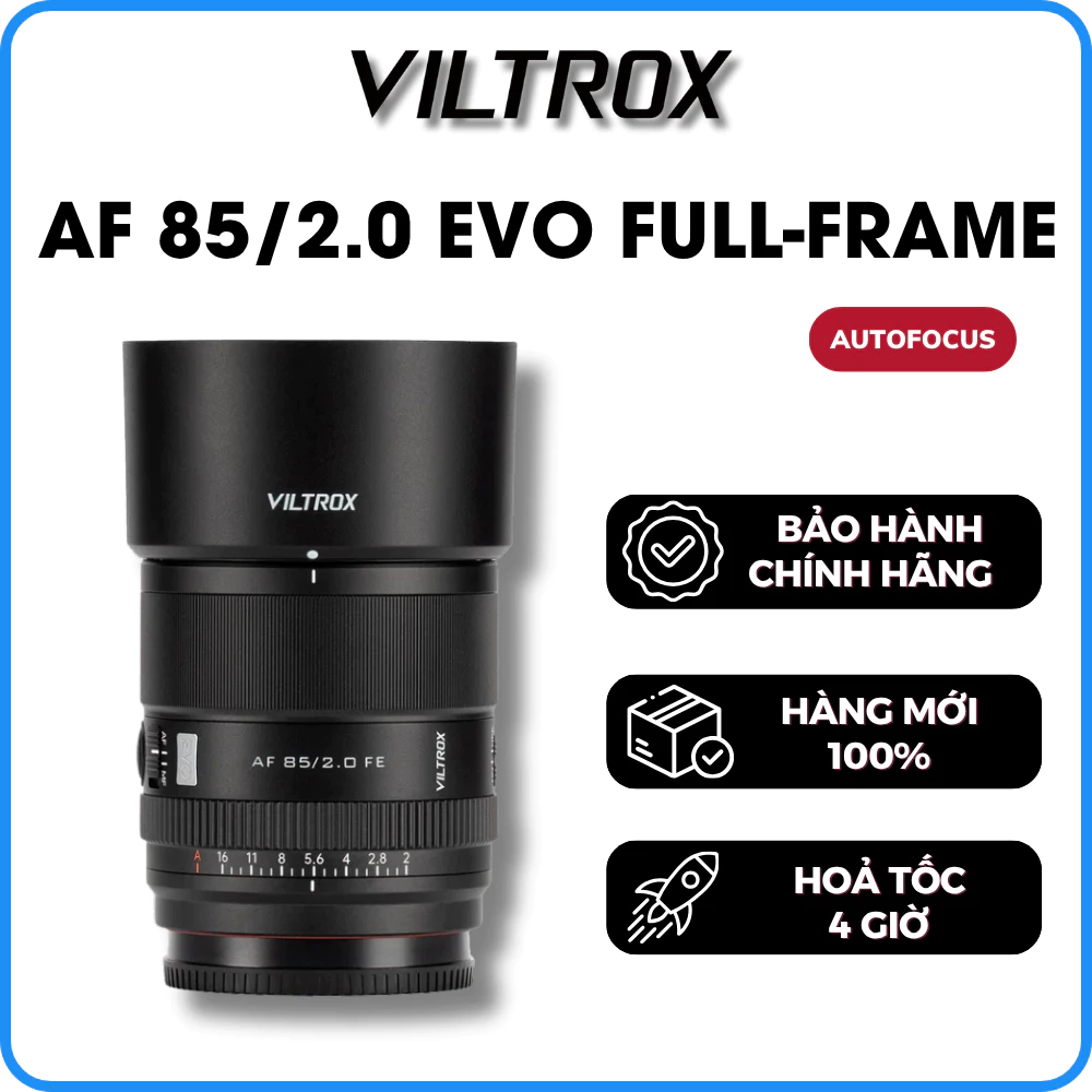 Ống Kính VILTROX AF 85MM F2.0 EVO FULL-FRAME FE Cho Máy Ảnh Sony E-mount - Bảo Hành 12 Tháng