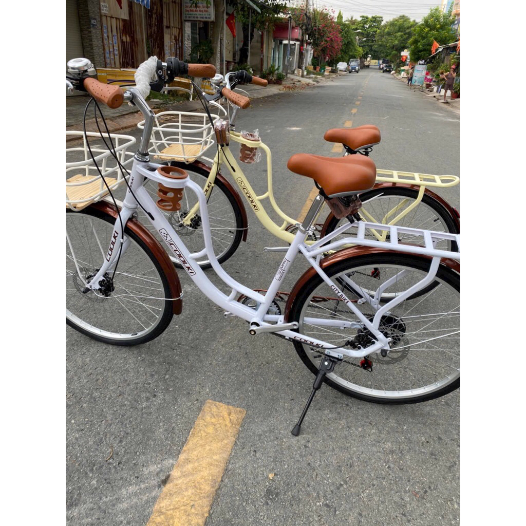 Xe đạp Mini Coolki 24-26 inch, đầy đủ gacbaga, giỏ xe