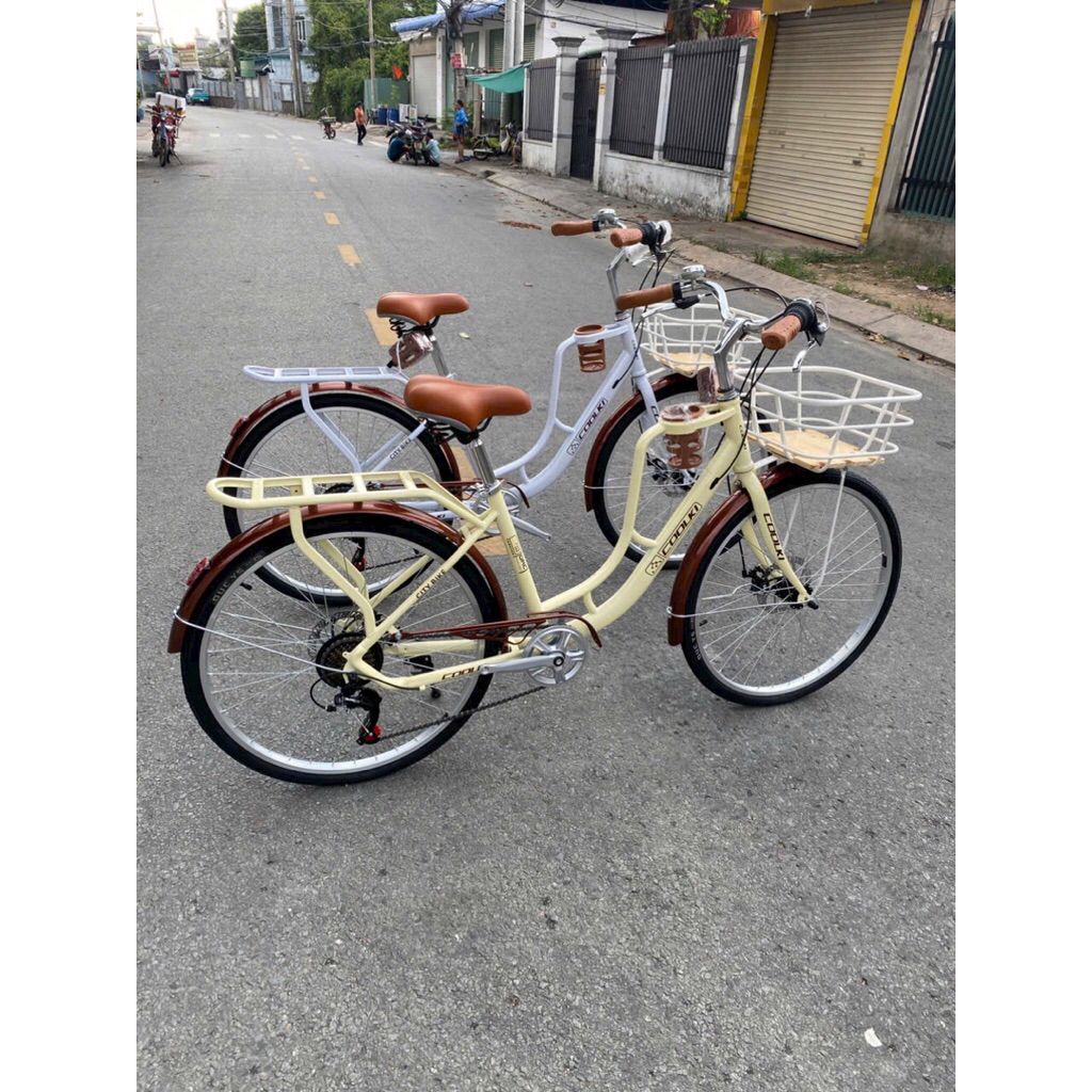 Xe đạp Mini Coolki 24-26 inch, đầy đủ gacbaga, giỏ xe