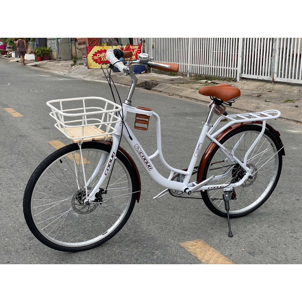 Xe đạp Mini Coolki 24-26 inch, đầy đủ gacbaga, giỏ xe