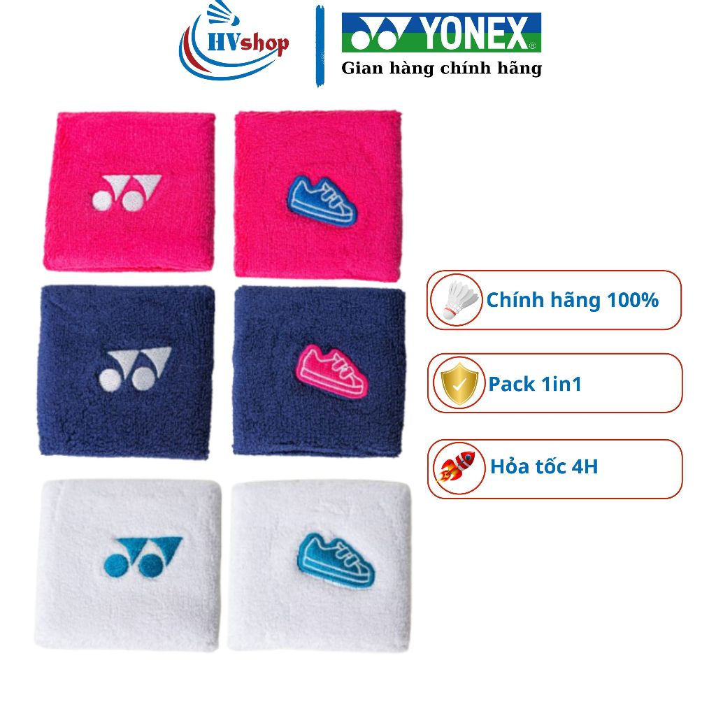 Băng chặn mồ hôi cổ tay Yonex Y024-08515 chính hãng, pack 1in1, thấm hút mồ hôi - HVShop