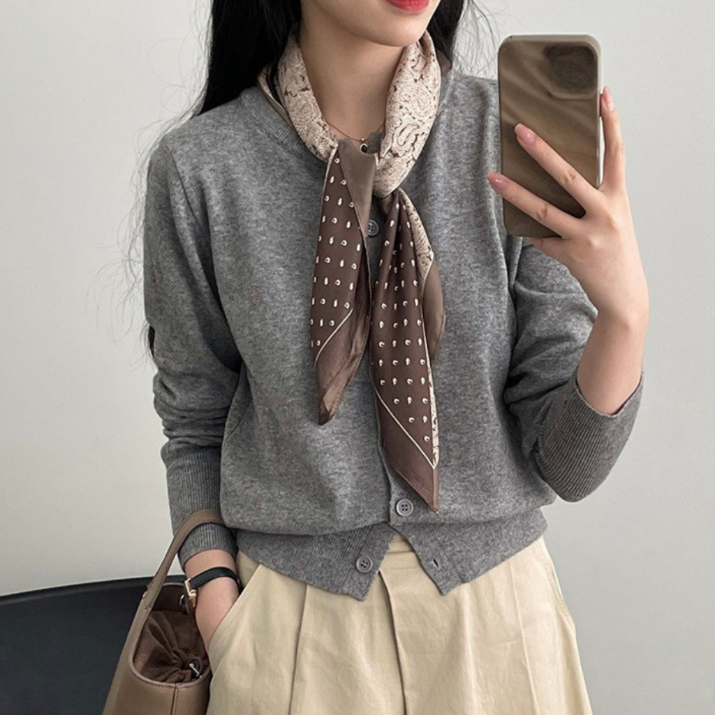 Áo len cardigan dài tay LACHI chất liệu dệt kim cổ tròn phong cách Hàn Quốc trẻ trung nữ tính LC-AL11 | BigBuy360 - bigbuy360.vn
