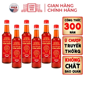 THÙNG 6 CHAI Nước mắm hiệu tôm biển 525ml truyền thống Làng Chài Xưa