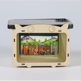 Mô hình máy chiếu 3D Hologram - Học liệu giáo dục STEM STEAM - Đồ chơi lắp ghép gỗ