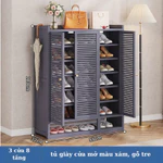 Tủ giày cửa mở dung tích lơn cho căn hộ, chung cư sang trọng, tủ đựng giày dép7,8 tầng lắp ghép tiện lợi — ảnh 4