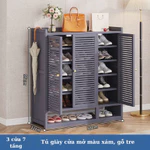 Tủ giày cửa mở dung tích lơn cho căn hộ, chung cư sang trọng, tủ đựng giày dép7,8 tầng lắp ghép tiện lợi — ảnh 6