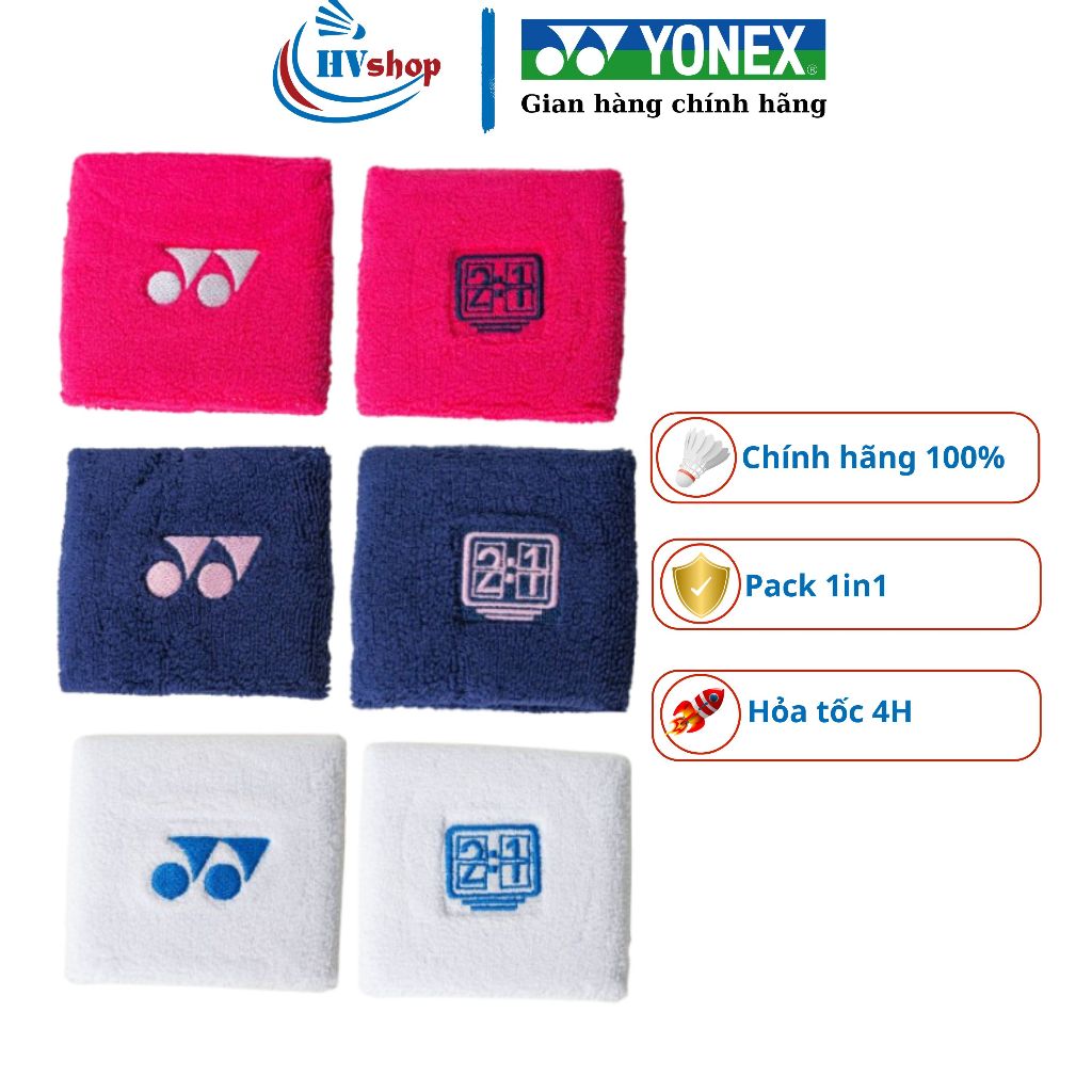 Băng chặn mồ hôi cổ tay Yonex Y024-08516 chính hãng, pack 1in1, thấm hút mồ hôi - HVShop