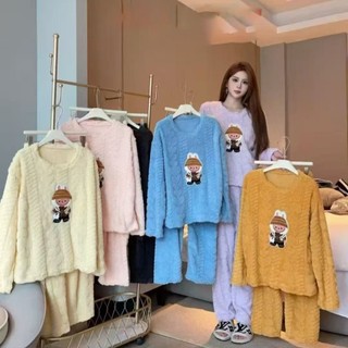 B131 Bộ đồ ngủ Lông san hô dày dặn ấm ấp hình Labubu tử Phương Linh Underwear