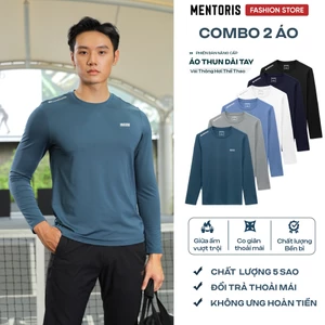 COMBO 2 Áo Thun Giữ Nhiệt Nam Dài Tay MENTORIS, Áo Thun Thu Đông Cao Cấp Mềm Mịn MDT02