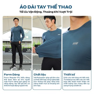 Áo thun giữ nhiệt nam Mentoris, Áo dài tay thể thao cao cấp, chất thun thông hơi siêu co giãn MDT02