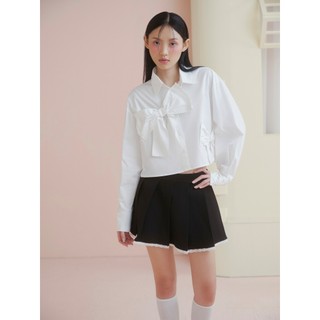 Chân váy OLV tennis xòe phối ren nữ tính Black Lace Trim Pleated Mini Skirt phù hợp đi chơi
