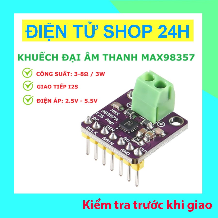 Mạch MAX98357 I2S DAC Khuếch Đại Âm Thanh Cho ESP32 / Raspberry Pi ...