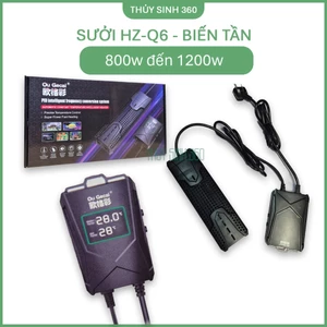 Sưởi Cao Cấp HZQ6 - Biến Tần, Tiết Kiệm Điện - Sử Dụng Cho Bể Cá Cảnh, Thủy Sinh