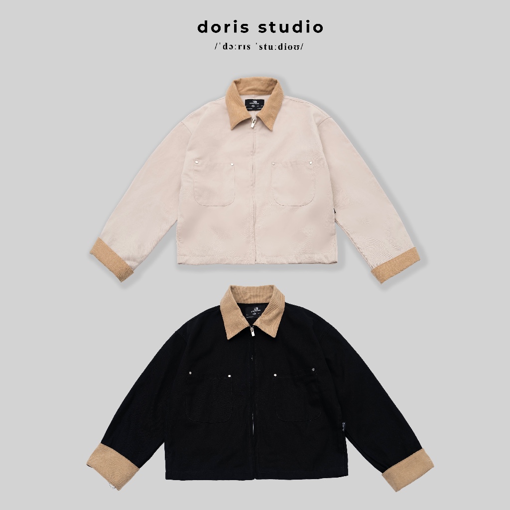 [Deal mở bán] Doris / khoác nữ basic kaki lửng phối cổ | Shopee Việt Nam