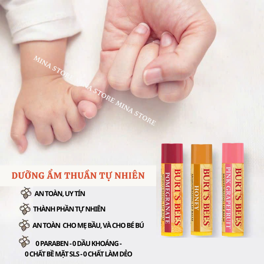 Son Dưỡng Môi Burts Bees Sáp Ong Thiên Nhiên Burt Bee Sun Care Mineral Sunscreen Lip Balm