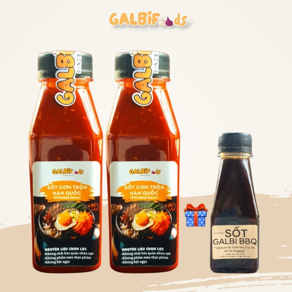 🇰🇷 MUA 2 SỐT CƠM TRỘN HÀN QUỐC – Ăn Liền Siêu Ngon + Tặng Sốt Ướp Thịt Nướng GALBI BBQ 180G