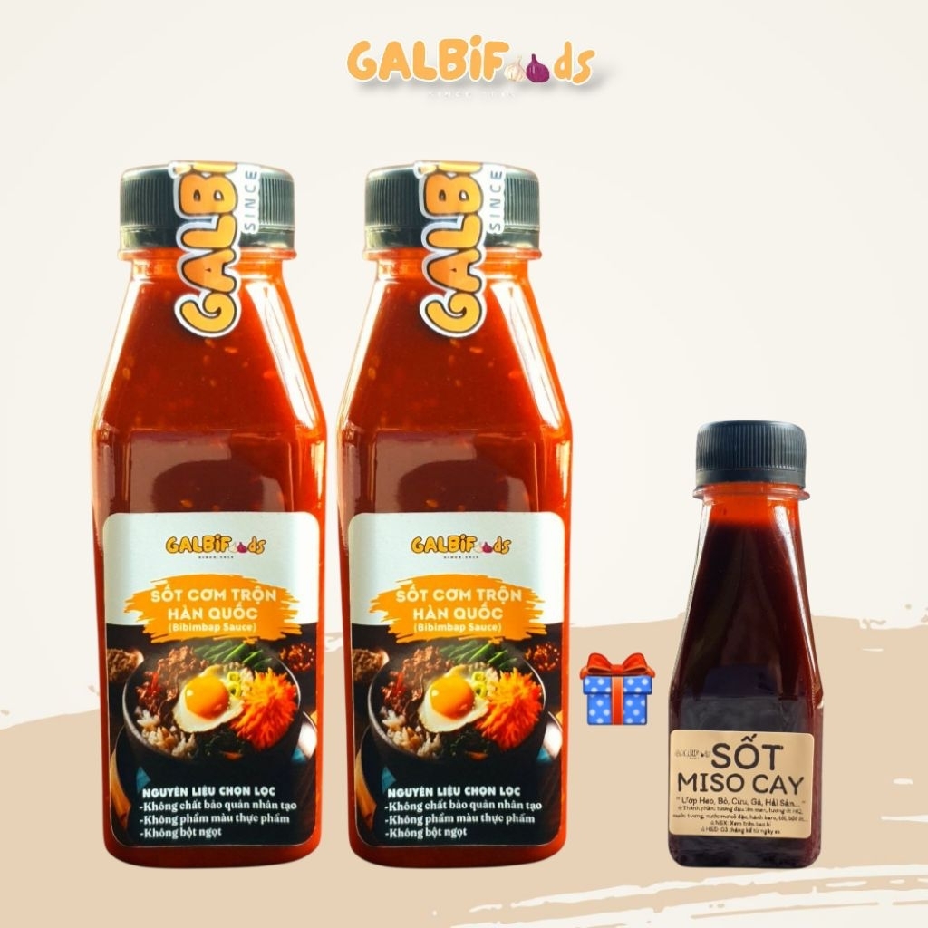 2 SỐT CƠM TRỘN, MÌ TRỘN, CHẤM THỊT NƯỚNG HQ +TẶNG 1C SỐT ƯỚP THỊT MISO CAY 180G