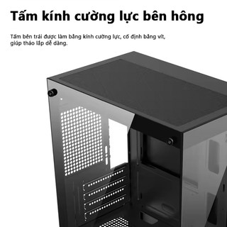 Vỏ Case máy tính JD-T8（ M-ATX, 3 Fans)  Thùng máy tính kính kích thước nhỏ gọn