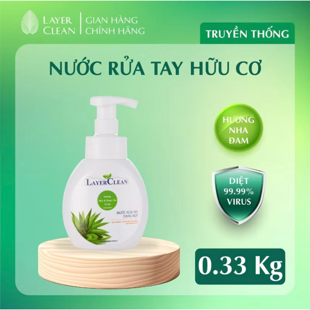 Nước rửa tay hữu cơ Layer Clean 330ml truyền thống | Shopee Việt Nam