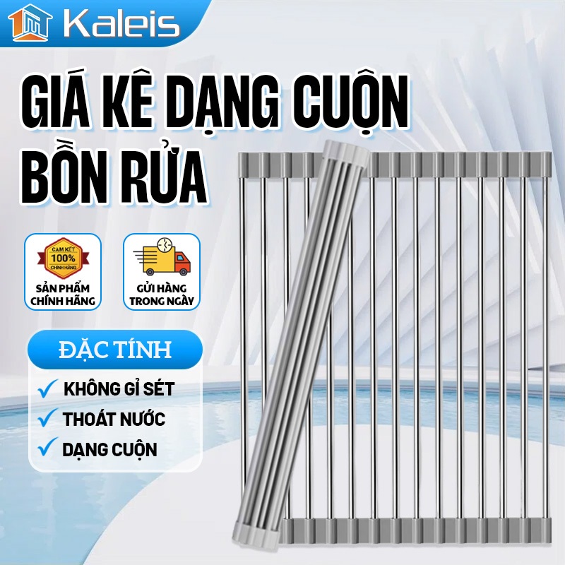 Kaleis Giá Inox 304 Gác Bồn Rửa Chén Đựng Bát Đĩa Tiện Lợi – Chất Liệu Silicon Thực Phẩm, Đa Năng, Hữu Ích