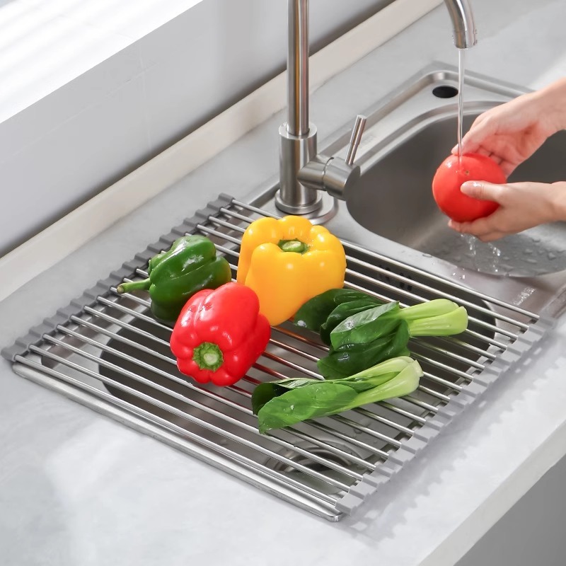 Kaleis Giá Inox 304 Gác Bồn Rửa Chén Đựng Bát Đĩa Tiện Lợi – Chất Liệu Silicon Thực Phẩm, Đa Năng, Hữu Ích