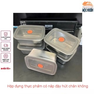 [Hút chân không] Hộp inox chữ nhật, có nắp đậy hút chân không, đựng thực phẩm - đa năng, tiện dụng
