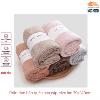 Khăn tắm lông cừu xuất Hàn Quốc, size lớn 70x140cm - Siêu mềm mịn, siêu thấm hút
