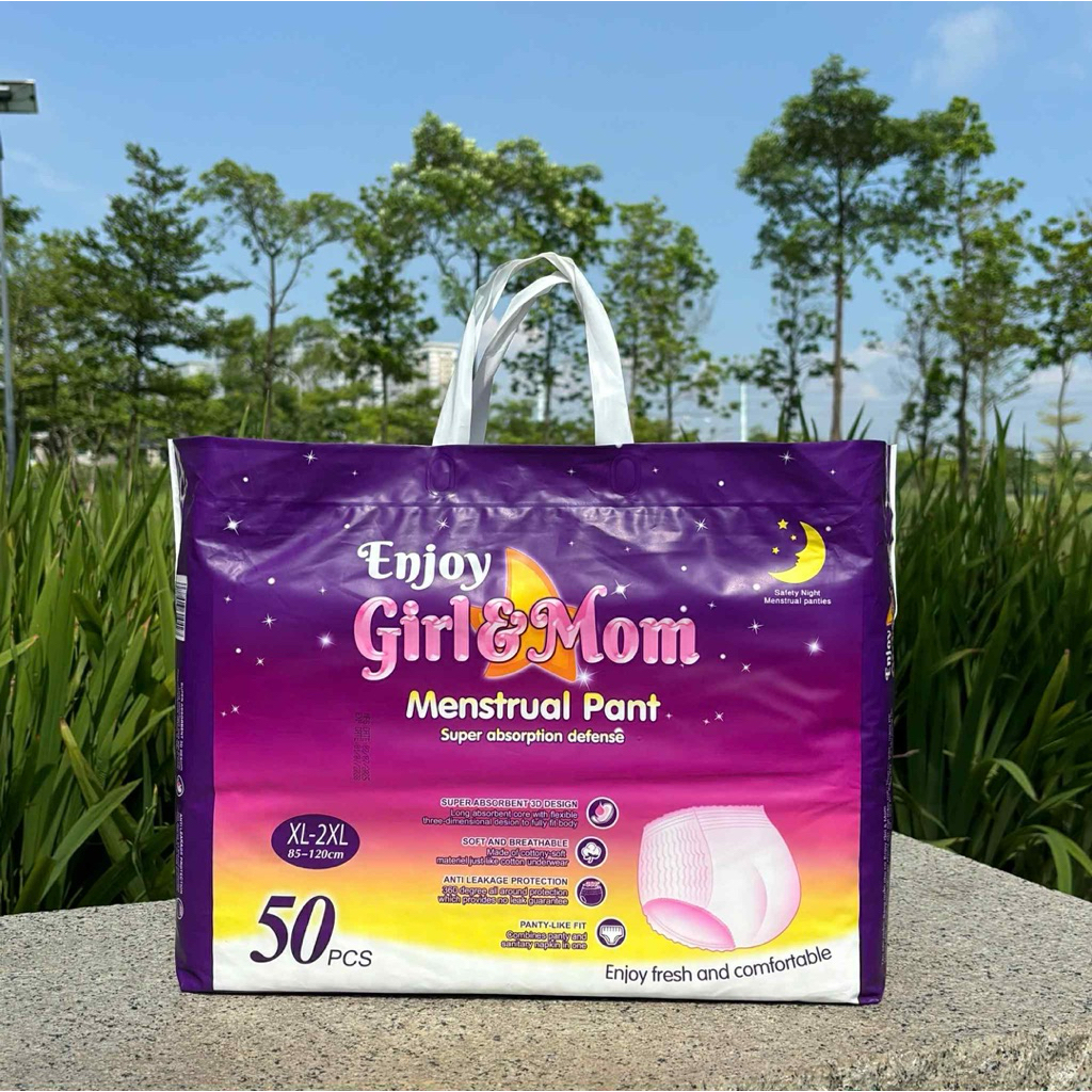 [Che Tên SP] Băng Vệ Sinh Quần Enjoy Girl&Mom, Bịch 50 Miếng Siêu Thấm Hút, Đủ Size Từ 30-90kg