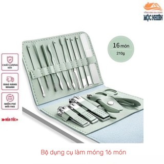 [16 món] Bộ dụng cụ làm móng 16 món kèm túi da đựng - tiện dụng, siêu bền