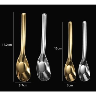 (M51) Muỗng INOX Dày Cao Cấp - Muỗng INOX Màu Vàng Bạc Muỗng Ăn Cốm Gia Đình, Muỗng Ăn Cốm Em Bé INOX Sâu Lòng