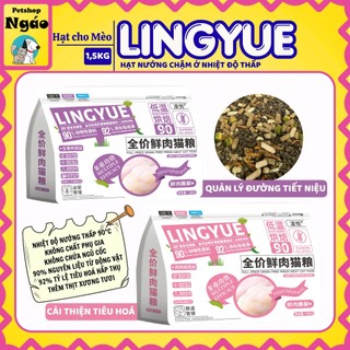 Hạt Cho Mèo LingYue 1.5kg Hạt Mix Topping Sữa Dê Nướng Hỗ Trợ Tiêu Hóa Tiết Niệu Dưỡng Lông