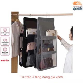 Túi treo đựng giỏ xách, túi sắp xếp đồ 3 tầng 6 ngăn