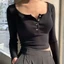 Áo Thun dài tay Giữ Nhiệt Cổ chữ U cổ Cài cúc Chất thun tăm mềm min co dãn cao cấp From ôm body siêu tôn giáng
