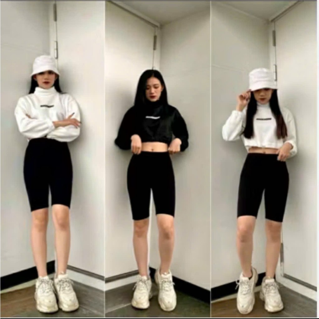 Quần legging ngố nâng mông lửng nữ, dày dặn thoáng mát