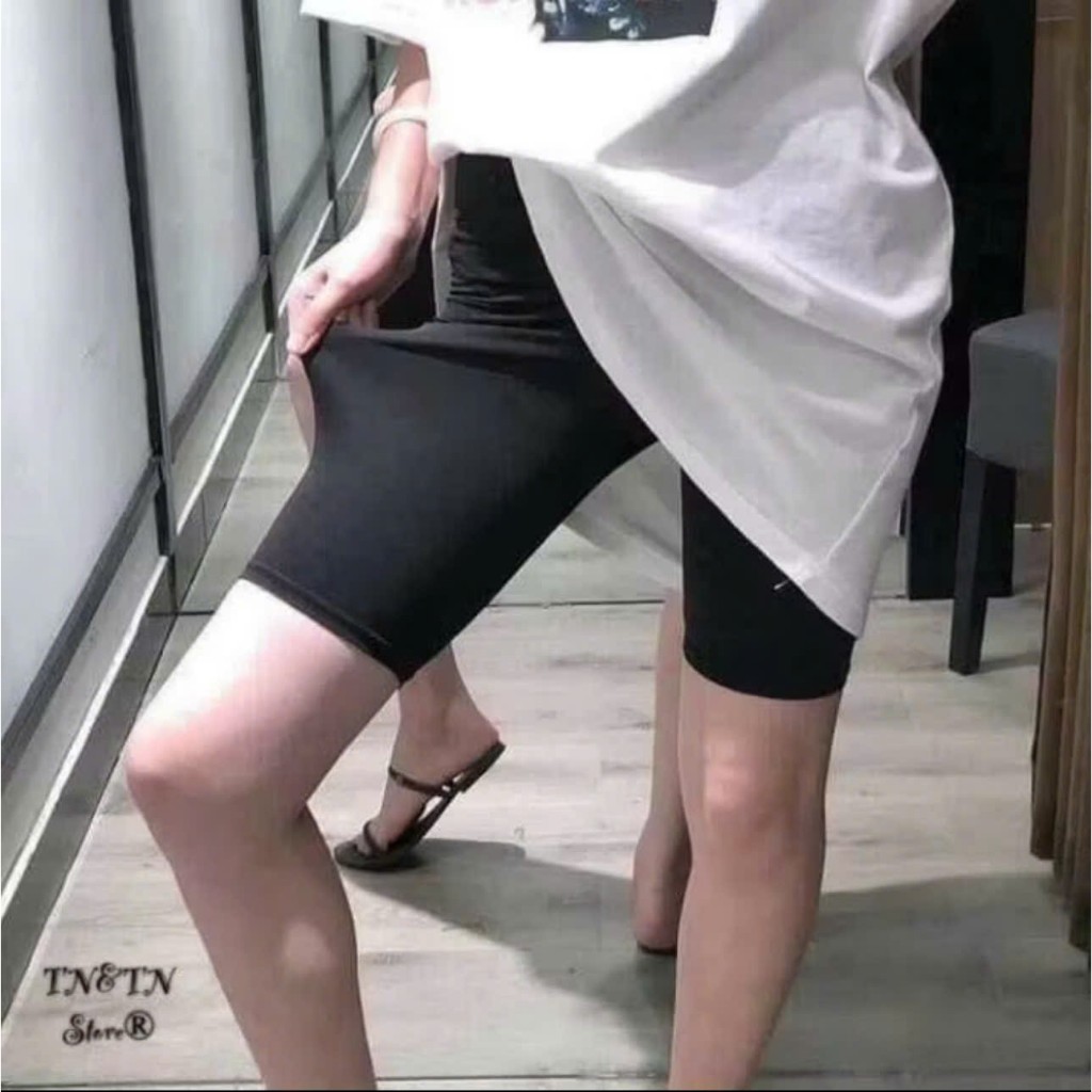 Quần legging ngố nâng mông lửng nữ, dày dặn thoáng mát
