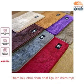 Thảm lau chân, chùi chân trải sàn - Chất liệu len mịn siêu thấm hút, đế cao su chống trơn trượt