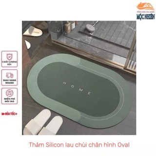 Thảm silicon lau chùi chân hình Oval - siêu thấm hút, chống trơn trượt