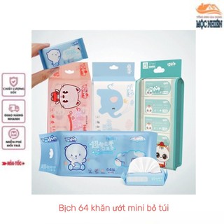 Bịch 64 khăn ướt mini bỏ túi siêu tiện dụng