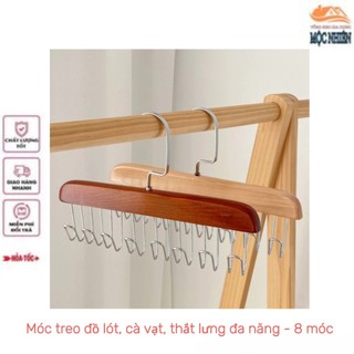 Móc treo đồ lót, cà vạt, thắt lưng, áo dây đa năng - 8 móc, xoay 360 độ