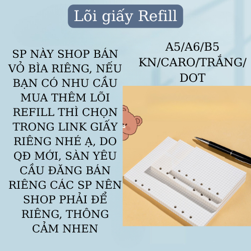 (CHỈ CÓ BÌA-GIẤY MUA RIÊNG) Bìa Sổ Còng A6 A5 B5, Bìa Còng PVC Nhựa Dẻo Trong, Sổ Còng Sắt 6 Lỗ 9 Lỗ