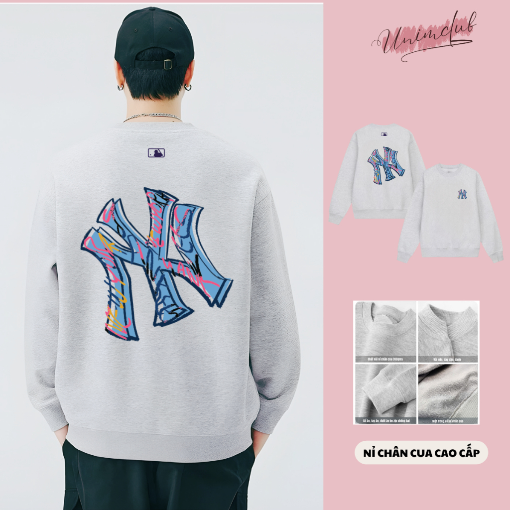Áo Nỉ Dài Tay NY LA Nhiều Màu Sắc Unim Club Chất Liệu Nỉ Chân Cua Cao Cấp Form Rộng Unisex