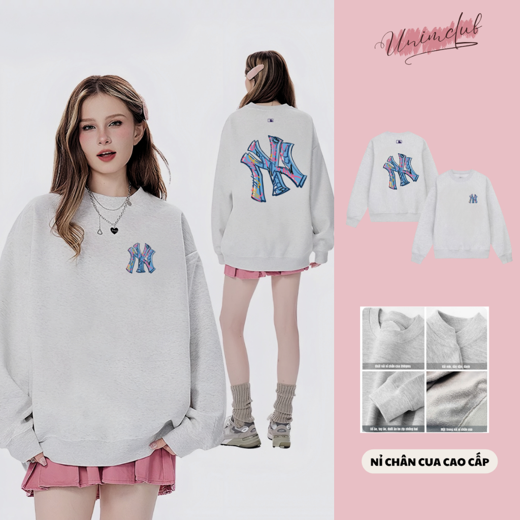 Áo Nỉ Dài Tay NY LA Nhiều Màu Sắc Unim Club Chất Liệu Nỉ Chân Cua Cao Cấp Form Rộng Unisex
